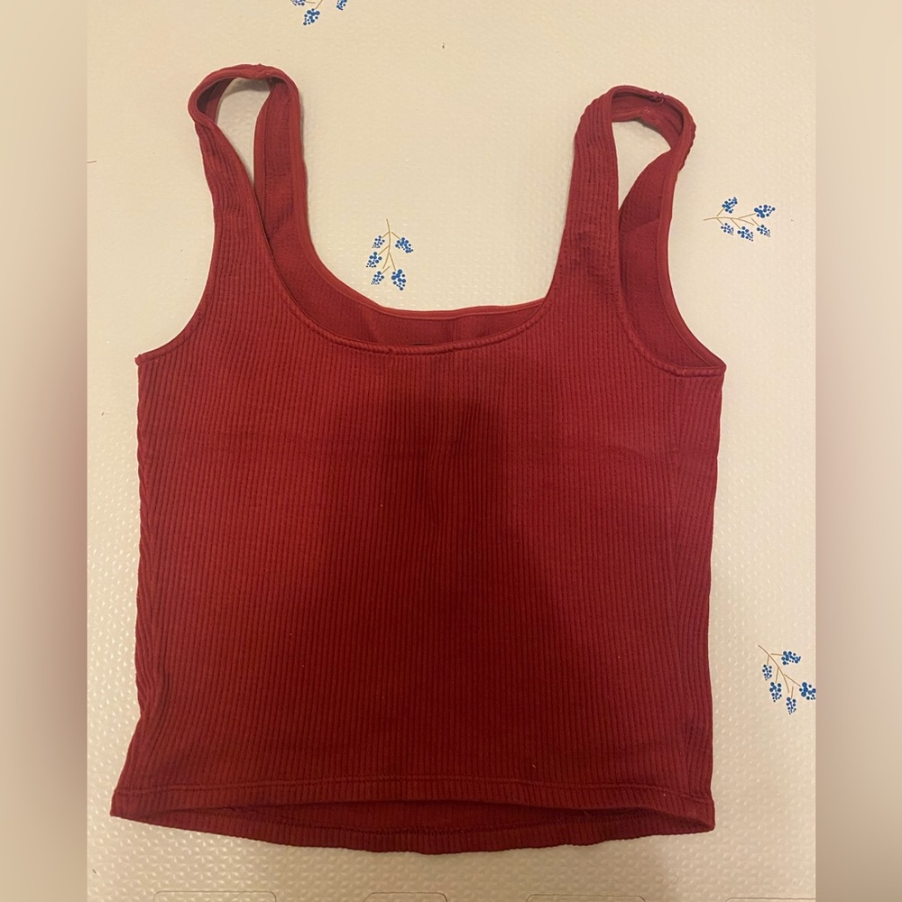 Dynamite Ribbed Maroon Tank Top - Picture 2 of 5